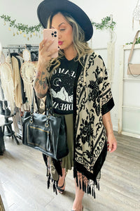 A Velvet Mesh Tapestry Kimono - 4 colors