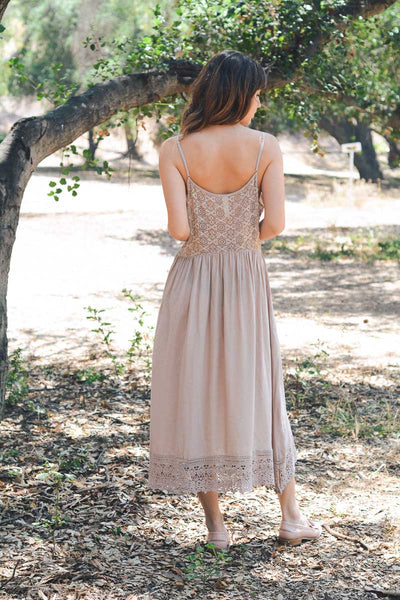 Lace Trim Cotton Slip Dress