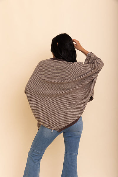 Over The Shoulder Knitted Shawl Ponchos