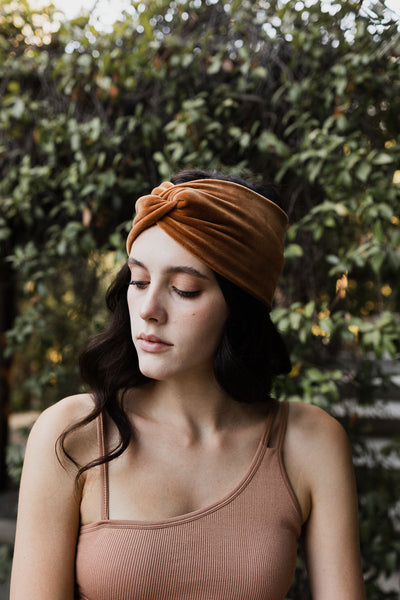 Twisted Velvet Headwrap Hats & Hair Chestnut