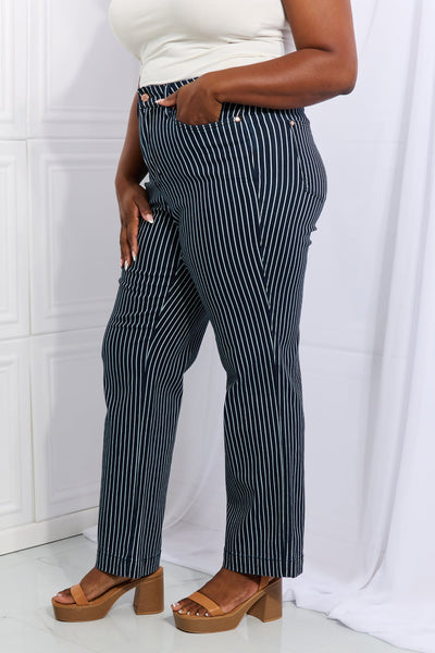 Judy Blue Striped Straight Jeans