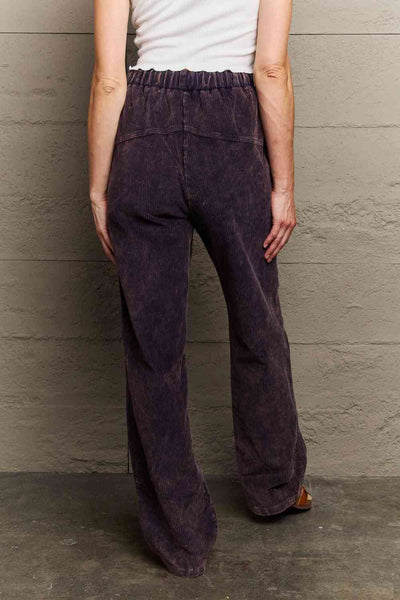 POL Corduroy Straight Fit Pants in Midnight Navy