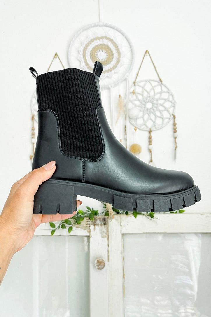 Sizes 5, 6, or 7 // Sock Bootie with Lug Sole