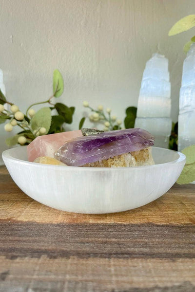6in Round Selenite Bowl