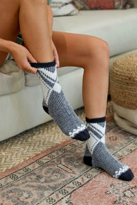 Faux Mohair Diamond Pattern Socks 🌛 5 colors