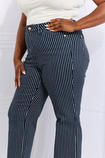 Judy Blue Striped Straight Jeans
