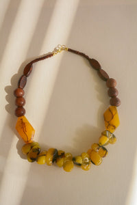 Chunky Amber Beaded Necklace Jewelry