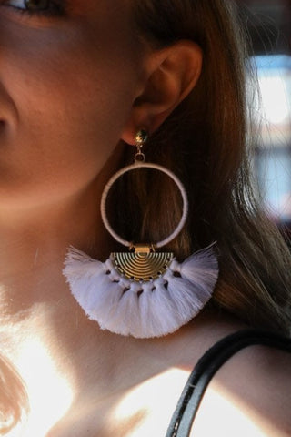 Drop Tassel Fan Earrings Jewelry