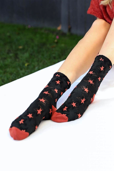 Eco-Friendly Star Design Socks Black