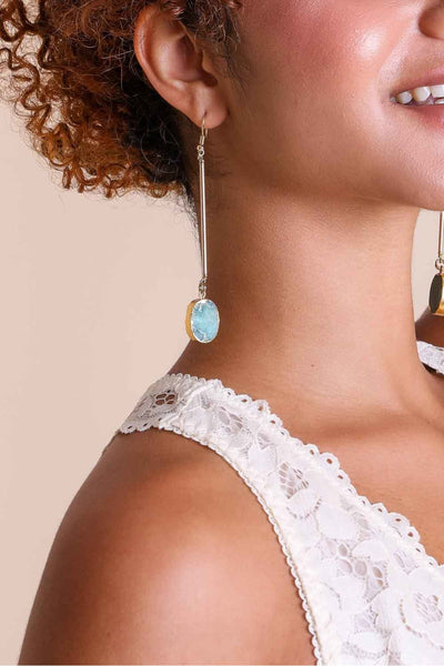 Gemstone Drop Earrings Jewelry Aventurine