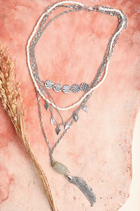 Layered Chain Jade Necklace Jewelry