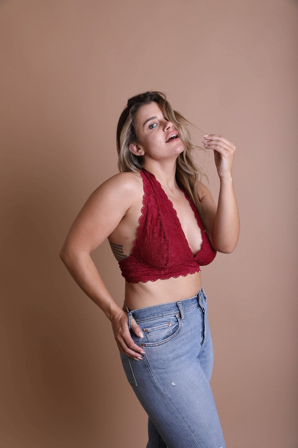 plus size halter neck bralette