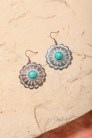 Rustic Flower Power Drop Earrings Jewelry