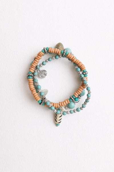 Turquoise Mixed Bead Stackable Bracelet Jewelry