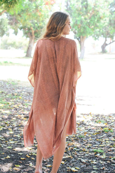 Woven Long Line Tribal Kimono